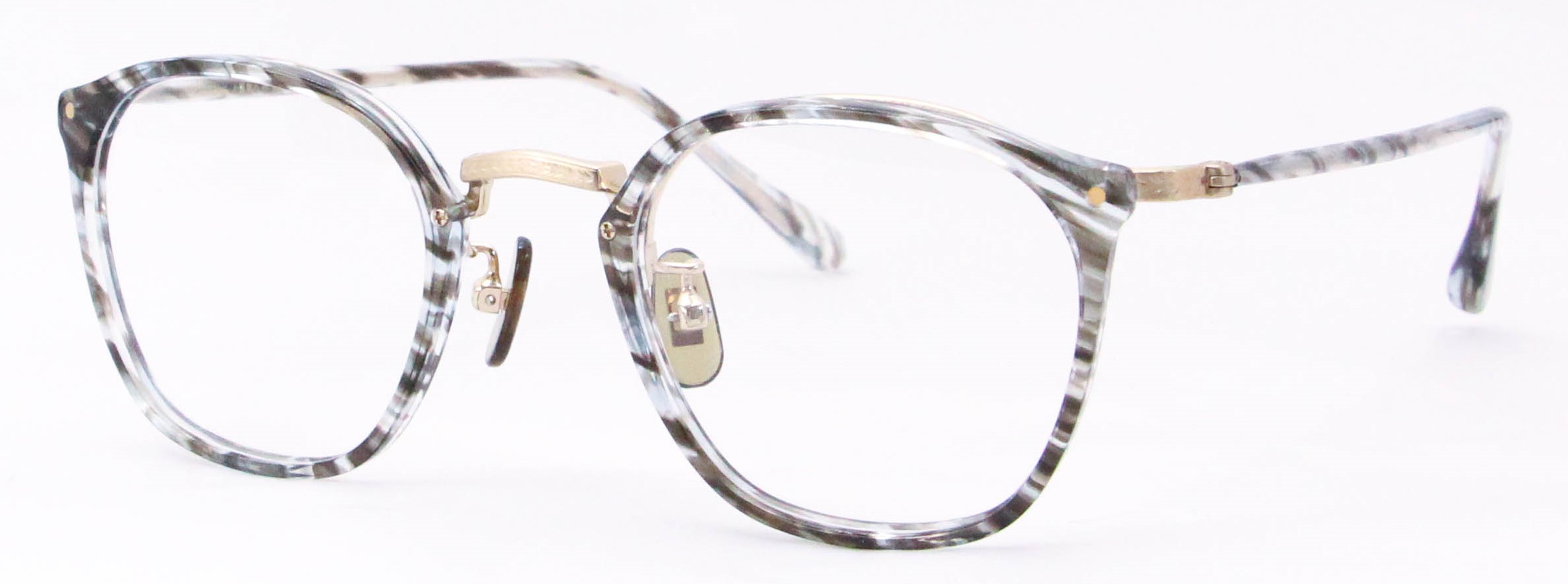 眼鏡のカラータイプC-3 Blue-Sasa/Gold　K10飾り