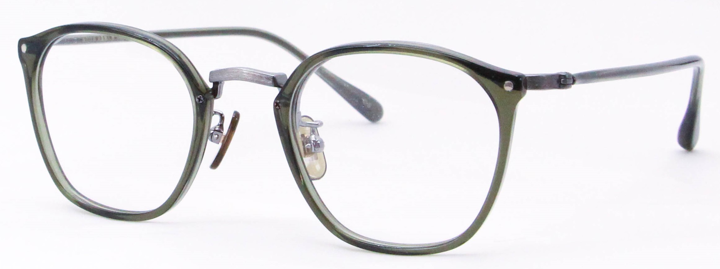 眼鏡のカラータイプC-5 Green/Gray　サンプラチナ飾り