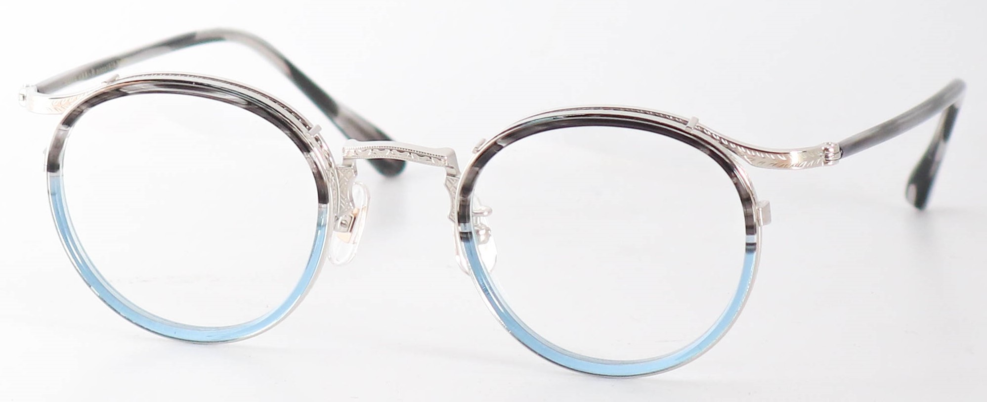 眼鏡のカラータイプC-3 Gray-Sasa.Blue-Half/Silver