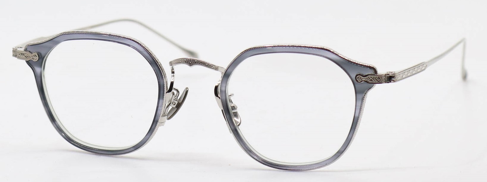 眼鏡のカラータイプC-4 GraySasa-LightGreen/Silver