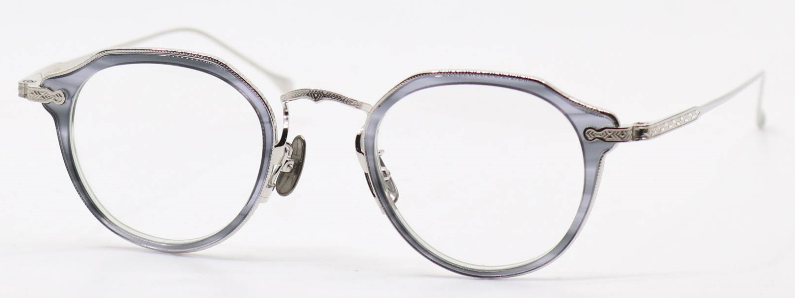眼鏡のカラータイプC-4 GraySasa-LightGreen/Silver