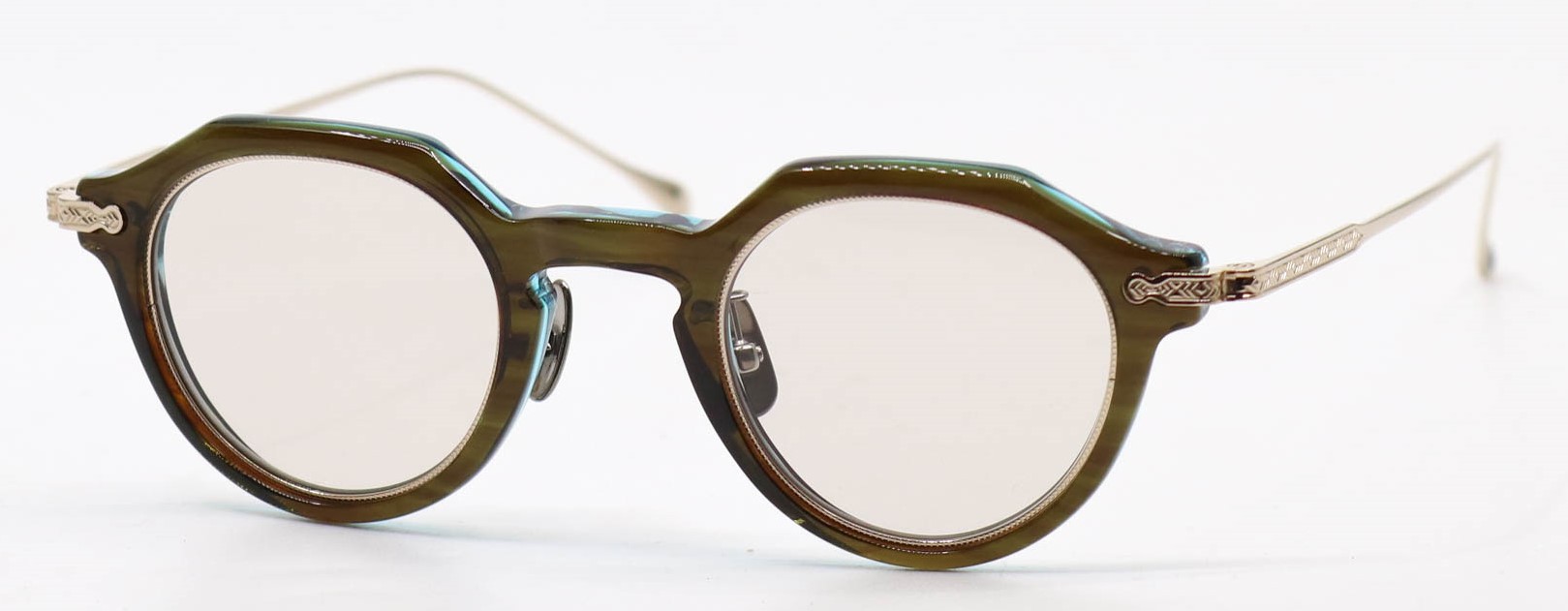 眼鏡のカラータイプC-3 BrownSasa-Green/Gold