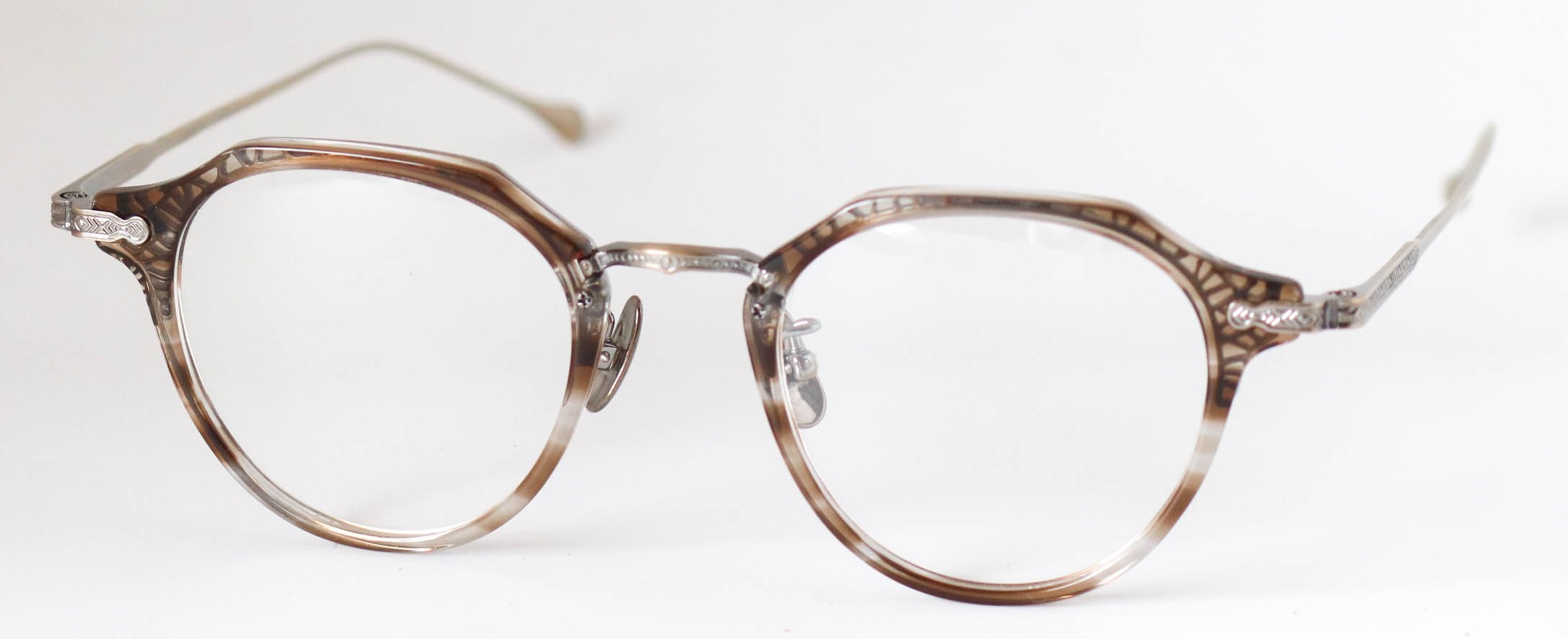 眼鏡のカラータイプC-2 Brown-Stripes/At-Gold