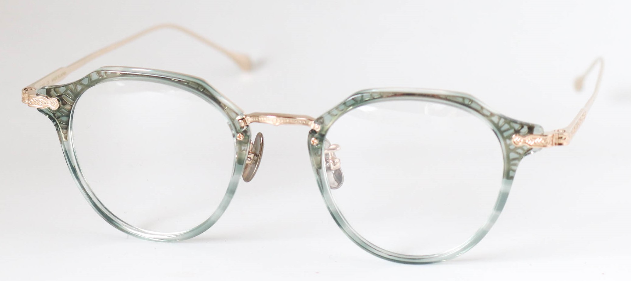 眼鏡のカラータイプC-5 Light-GreenStripes/Gold