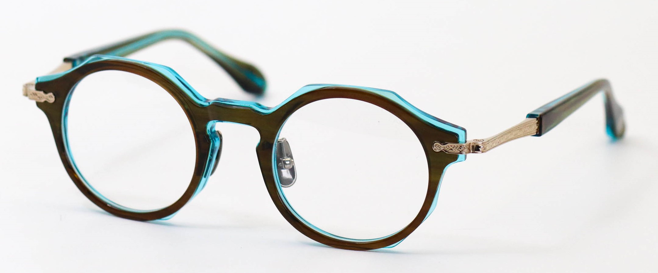 眼鏡のカラータイプC-1 BrownSasa-Green/Gold