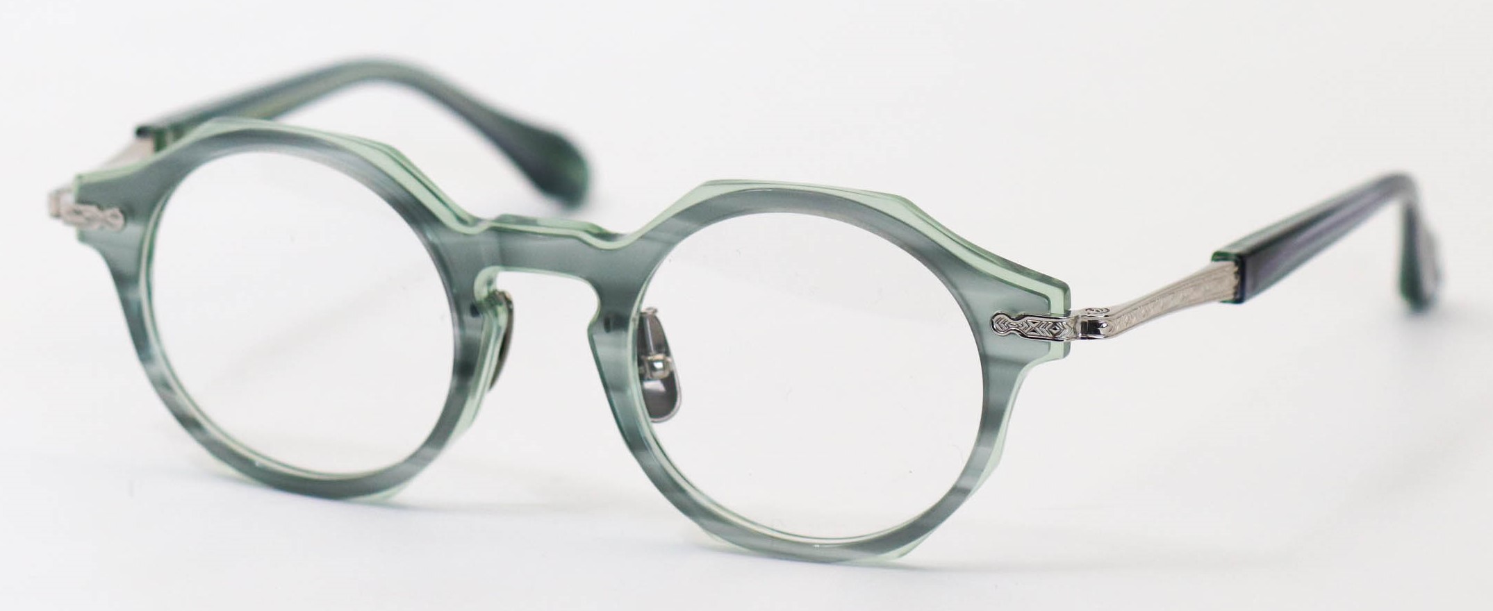 眼鏡のカラータイプC-2 GraySasa-LightGreen/Silver