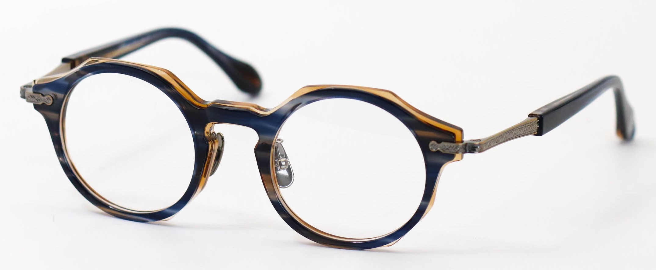 眼鏡のカラータイプC-3 BlueSasa-Brown/At-Gold