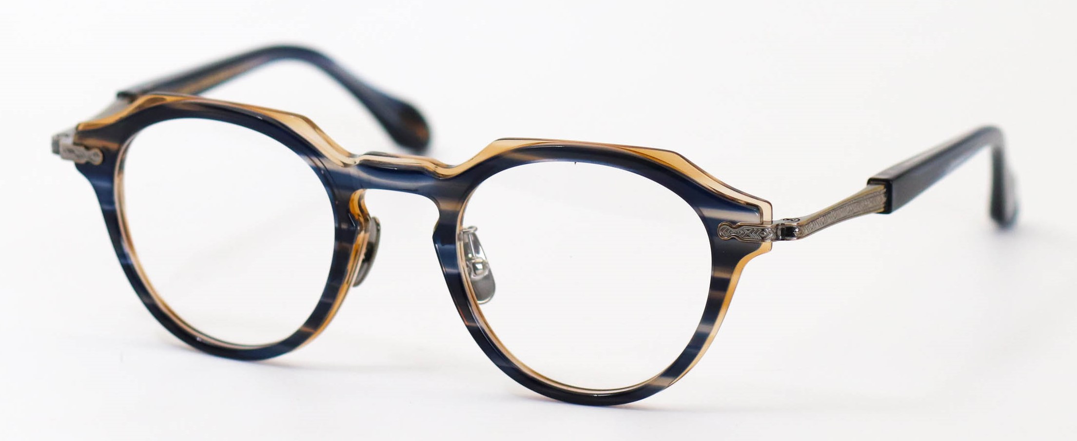 眼鏡のカラータイプC-3 BlueSasa-Brown/At-Gold