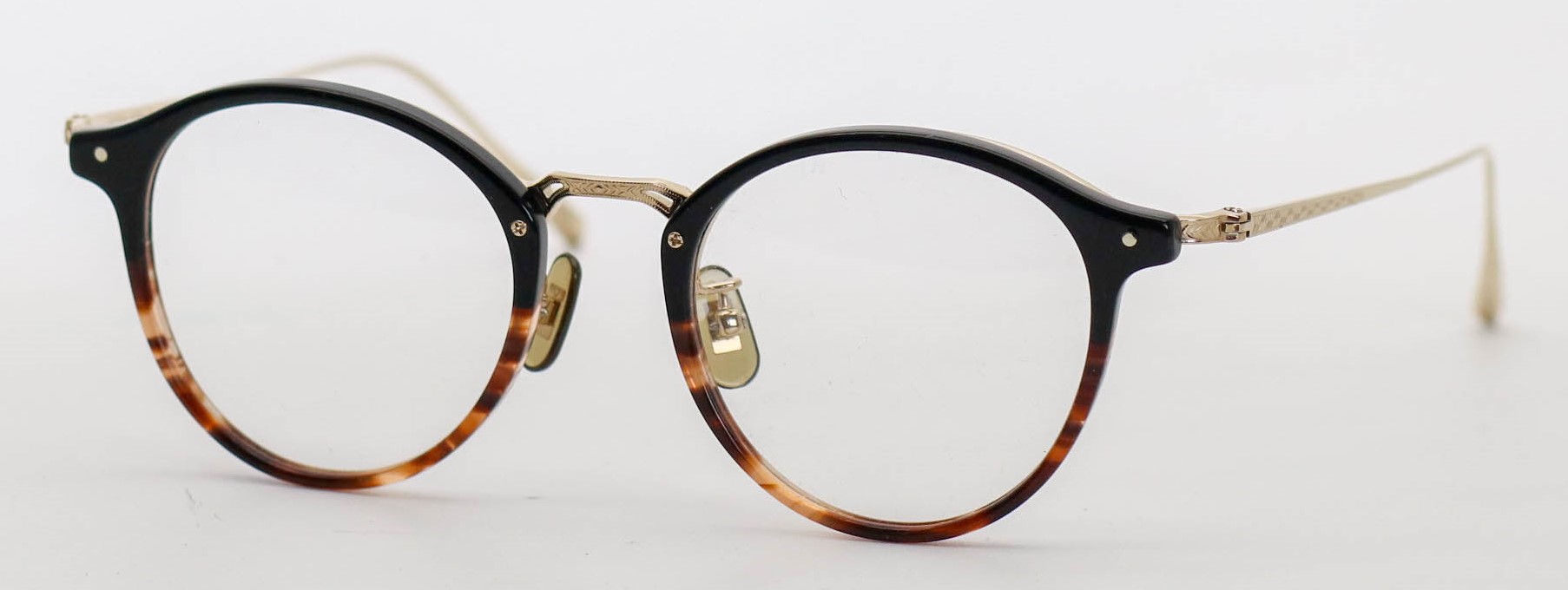 眼鏡のカラータイプC-6 Black-BrownStripes/Gold