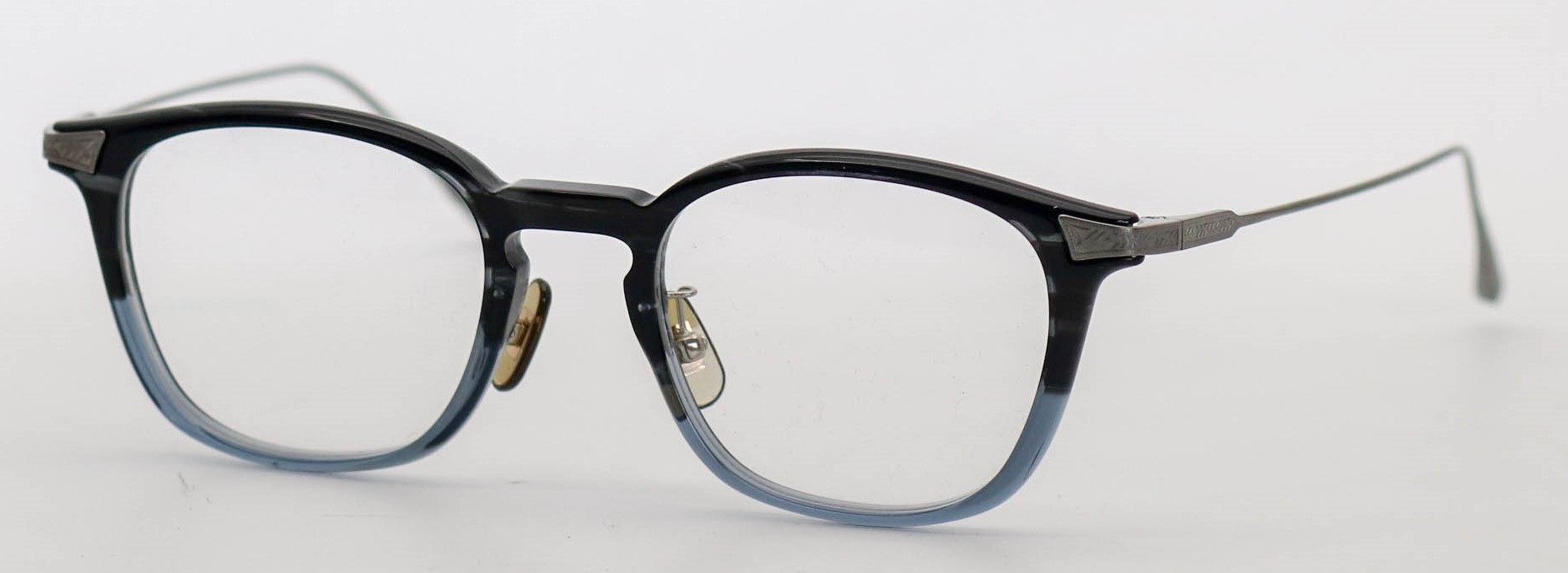眼鏡のカラータイプC-6 GrayStripes-LightBlue/Gray
