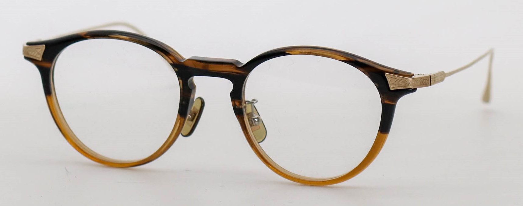 眼鏡のカラータイプC-6 BrownStripes-LightBrown/Gold